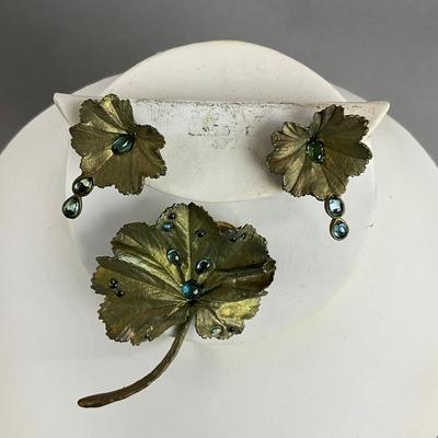 S828 Michael Michaud Bronze and Blue Topaz Lady's Mantle Set