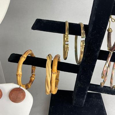 S829 Lot of Amber , Brass, Copper Jewelry Lot