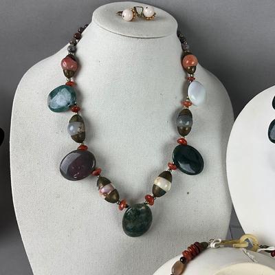 S830 Lot of Natural Stone Beaded Necklaces