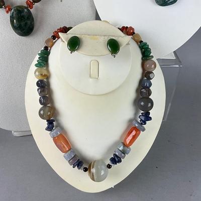 S830 Lot of Natural Stone Beaded Necklaces