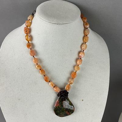 S833 Elyssa B. Design Carnelian, Jasper Necklace