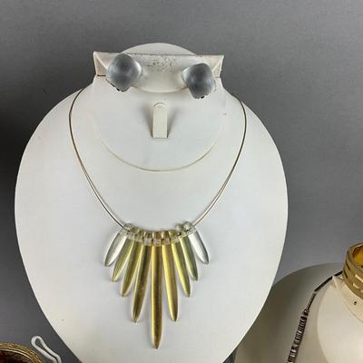 S838 Gold Tone and Lucite Alexis Bittar Jewelry Set and more