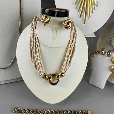 S838 Gold Tone and Lucite Alexis Bittar Jewelry Set and more