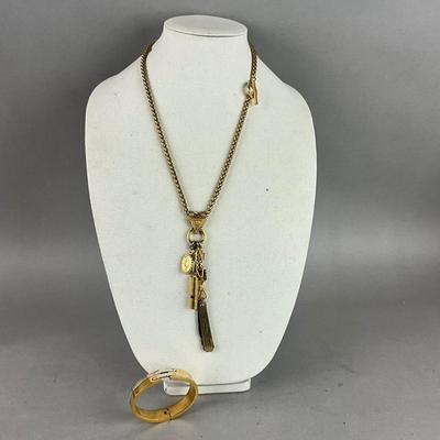 S840 Vintage Charm Pendant Necklace by Navarro and 925 Cuff by Lacavera