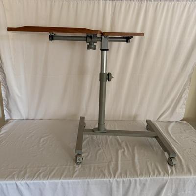 Rolling Adjustable Laptop Desk with Brightech LED Reading Light (D-MG)