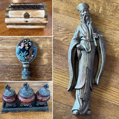 Vintage Asian Chalkware Figure and More (B3-BC)