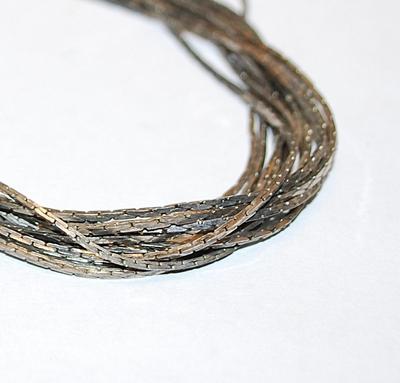 Silver Tone Multi-STRAND BRACELET (3" Opening) with 12 Flat Link Strands with Caps and Lobster Clasp