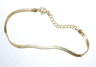 Delicate Gold Tone "SNAKESKIN" Style BRACELET (3" Opening) with Lobster Clasp