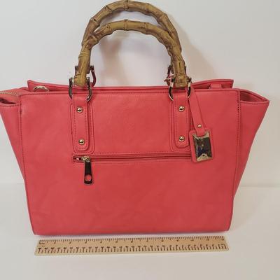 LOT 65: New with Tags- Charming Charlie Handbags-Satchel with Bamboo Handles & Crossbody with Padlock