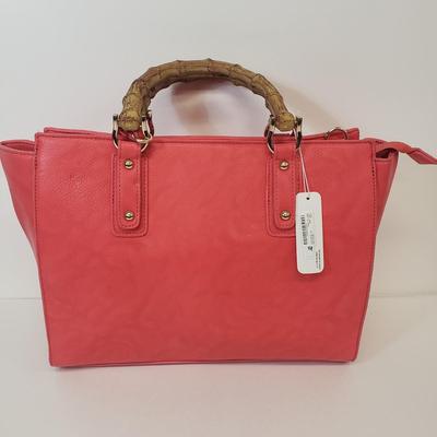 LOT 65: New with Tags- Charming Charlie Handbags-Satchel with Bamboo Handles & Crossbody with Padlock