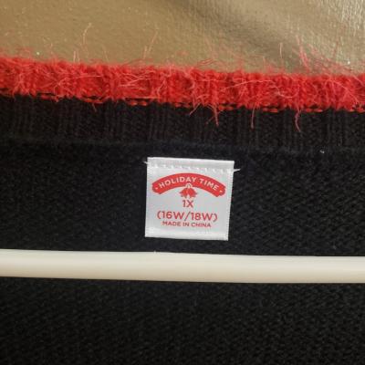 LOT 75: Christmas Sweaters with Sassy Reindeer & Santa Delivering Gifts- Plus size