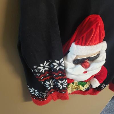 LOT 76: Christmas Kitty Sweater & 3D Santa Claus Sweater-New with Tags-Plus size