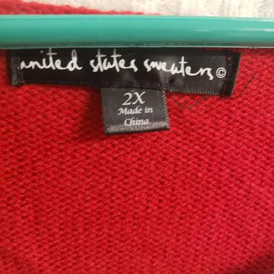 LOT 76: Christmas Kitty Sweater & 3D Santa Claus Sweater-New with Tags-Plus size