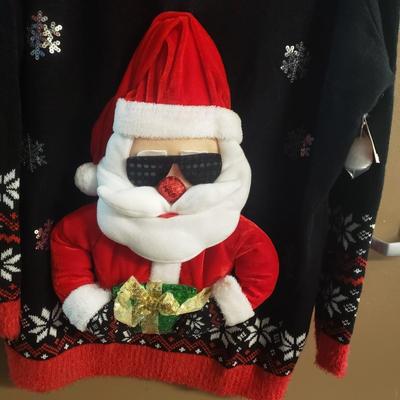 LOT 76: Christmas Kitty Sweater & 3D Santa Claus Sweater-New with Tags-Plus size
