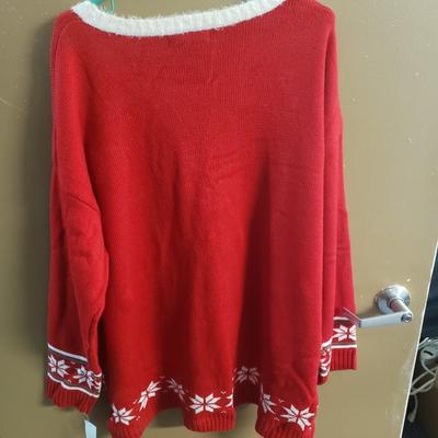 LOT 76: Christmas Kitty Sweater & 3D Santa Claus Sweater-New with Tags-Plus size