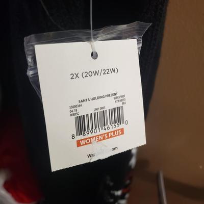 LOT 76: Christmas Kitty Sweater & 3D Santa Claus Sweater-New with Tags-Plus size