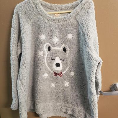 LOT 77: New with Tag Holiday Top & Fuzzy Sherpa Sequined Plus Size Pullovers