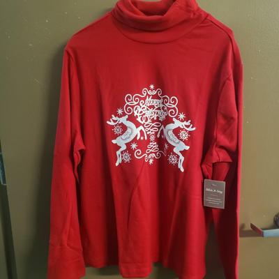 LOT 77: New with Tag Holiday Top & Fuzzy Sherpa Sequined Plus Size Pullovers