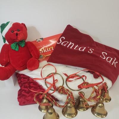 LOT 79: Large Santa Sack, New Tree Skirt & More