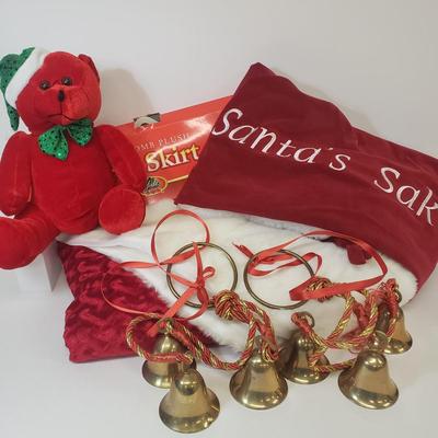 LOT 79: Large Santa Sack, New Tree Skirt & More
