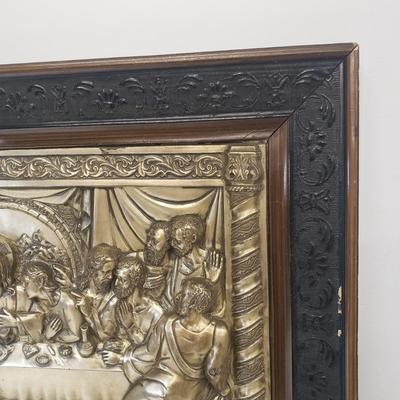 LOT 161: Vintage Metal 3D Art The Last Supper Signed