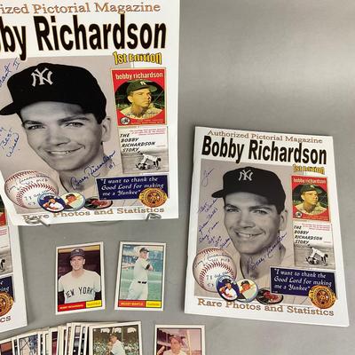B791 Bobby Richardson Authorized Pictorial Magazines & Deck Of 1961