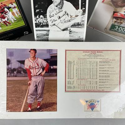 B795 Stanley Musial Autographed Framed Art And Memorbilia