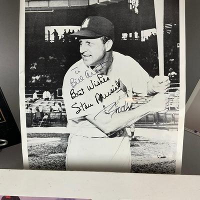 B795 Stanley Musial Autographed Framed Art And Memorbilia