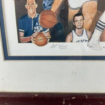 B798 Signed Artist Proof By Paul Miller "The History Of Duke Basketball" #3/25 & Signed Mike Krzyzewski And Brian Hart...