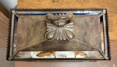 Sale Photo Thumbnail #363: This is a Christmas-themed lantern diorama featuring a "Reindeer Flight Practice Zone" scene. 
In good condition. Deer, sign, and tree are loose and can be rearranged.