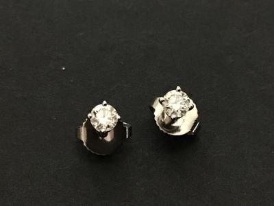 Tiffany And Co Genuine Solitaire Diamond Stud Earrings PT950. Tested Authentic