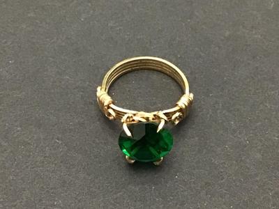 Green Stone Or Glass Ring