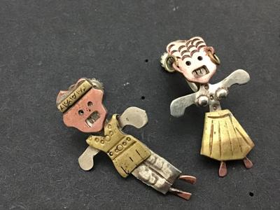 Signed Vintage Articulating Earrings