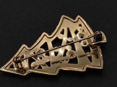 Rhinestone Christmas Tree Brooch Vintage
