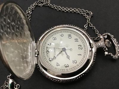 Working Pocket Watch On Chain Necklace