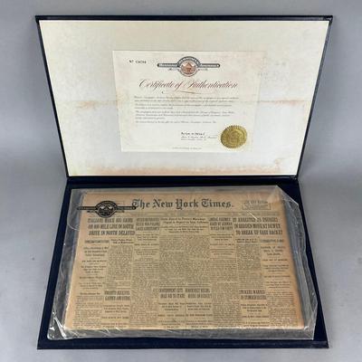 D901 Full Copy Of New York Times Newspaper October 29th, 1935 With Certificate Of Authentication