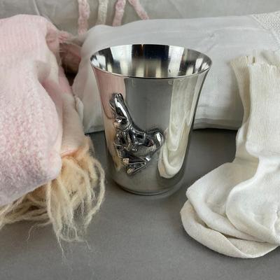 A906 Vintage Child's Bedding & Stainless Steel Cups