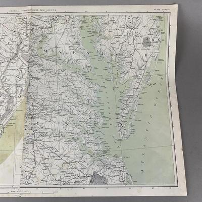Z910 Two Sided Map Of Maryland, Delaware & South Carolina Chesapeake Bay