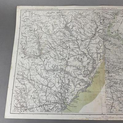 Z910 Two Sided Map Of Maryland, Delaware & South Carolina Chesapeake Bay