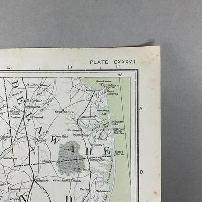 Z910 Two Sided Map Of Maryland, Delaware & South Carolina Chesapeake Bay