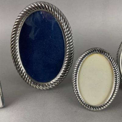 A912 Set Of Five Silverplate Frames And Pewter Frame