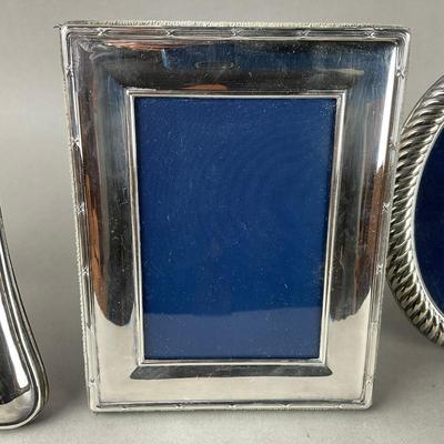 A912 Set Of Five Silverplate Frames And Pewter Frame