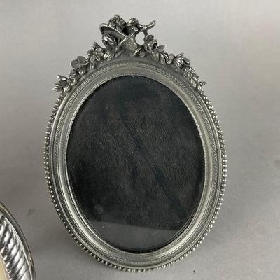 A912 Set Of Five Silverplate Frames And Pewter Frame