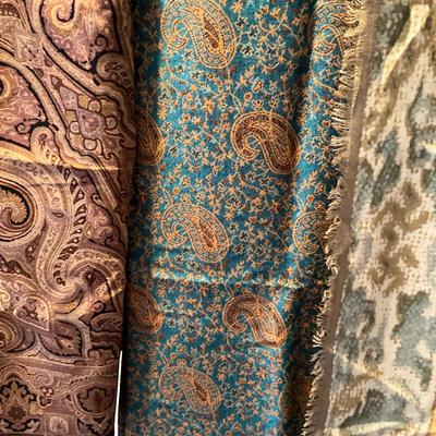 M854 Large Lot of Wool Blend Shawls, Pashmina, Giorgio Armani