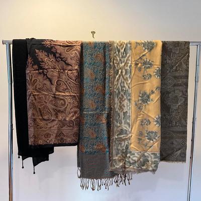 M854 Large Lot of Wool Blend Shawls, Pashmina, Giorgio Armani