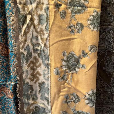 M854 Large Lot of Wool Blend Shawls, Pashmina, Giorgio Armani