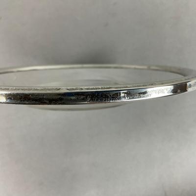 A914 Set Of Three Sterling Glass Silver Plates & Sugar Tongs