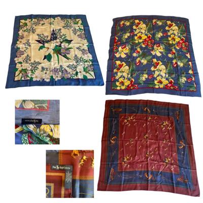 M859 Lot of Three Designer Silk / Cotton Scarves
