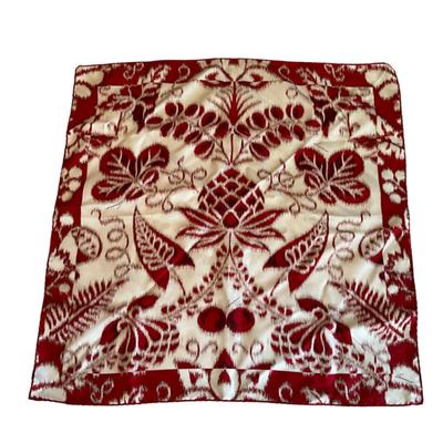 M858 Red and White Silk 26" Gucci Scarf