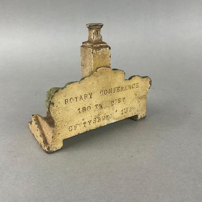 D927 Antique Cast Iron Doorstop Of Gettysburg Eternal Light Of Peace